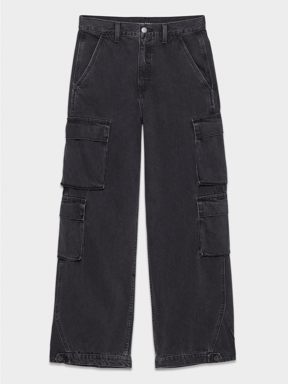 Denim Forum Size 24 The '90s Millie Hi-Rise Cargo Jean - Black